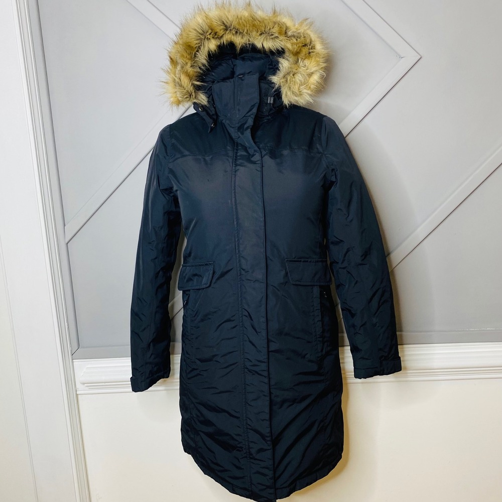 L.L. Bean Black Winter Parka Down Winter Parka Faux Fur Size Women's Size XS